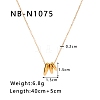 Stainless Steel Three Asymmetric Oval Pendant Necklaces for Women PW-WG3EE28-01-2