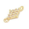 Brass Micro Pave Clear Cubic Zirconia Connector Charms LS-KK-Z094-08G-03-2