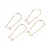 Ion Plating(IP) 304 Stainless Steel Hoop Earrings Findings Kidney Ear Wires X-STAS-L216-22A-G-1
