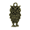 Tibetan Style Alloy Owl Pendant Rhinestone Settings TIBEP-23006-AB-FF-1