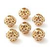 Rack Plating Brass Micro Pave Cubic Zirconia Beads KK-D097-08G-1