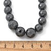 Faceted Round Synthetic Non-Magnetic Hematite Graduated Beaded Necklaces NJEW-R020-07-5