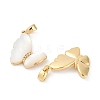 Natural White Shell Butterfly Pendants KK-U043-25G-2