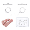 2Pcs 925 Sterling Silver Toggle Clasps STER-UN0001-46-1