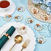 10Pcs Round Wood Beaded Napkin Rings HJEW-PH02431-02-4