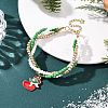 Christmas Alloy Enamel Charm Bracelets BJEW-JB12482-02-1