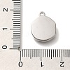 Anti-Tarnish 304 Stainless Steel Pendants STAS-P371-021P-04-3