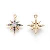 Brass Cubic Zirconia Charms KK-O119-18G-2