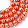 Baking Painted Pearlized Glass Pearl Round Bead Strands X-HY-Q330-8mm-38-1