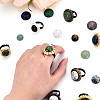 Adjustable Flower Alloy & Iron Rhinestone Bezel Cup Ring Base with Rotatable Tray MAK-T012-04G-6