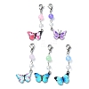 Printed Alloy Butterfly Pendant Decorations HJEW-JM01678-1