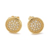 Brass Micro Pave Clear Cubic Zirconia Stud Earrings EJEW-D305-15G-3
