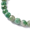 Natural Emerald Quartz Round Beaded Stretch Bracelet BJEW-JB07656-4