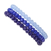 3Pcs Faceted Imitation Jade & Opaque Glass Rondelle Beaded Stretch Bracelets for Women BJEW-JB12563-02-5