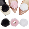 6Pcs 3 Colors Polyester Plush Pompom Ball Brooch JEWB-NB0001-24A-1