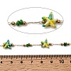 Handmade 304 Stainless Steel Synthetic Turquoise Starfish Link Chains CHS-L032-13G-04-2