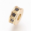 Brass Micro Pave Cubic Zirconia Beads ZIRC-F088-037G-2