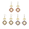 3 Pairs Glass Dangle Earrings EJEW-MZ00709-2