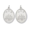 Brass Cubic Zirconia Pendants ZIRC-C022-37P-1