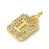 Rack Plating Brass Micro Pave Clear Cubic Zirconia Charms KK-G501-01I-G-2