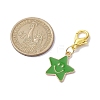 Star with Smiling Face Alloy Enamel Pendant Decooration HJEW-JM01965-3