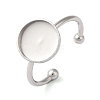 Non-Tarnish 304 Stainless Steel Open Cuff Ring Components X-STAS-I306-05C-P-2