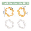 40Pcs 2 Colors Rack Plating Brass Bead Frames KK-PH0006-31-2