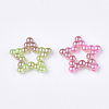 Rainbow ABS Plastic Imitation Pearl Linking Rings OACR-T015-02-08-2