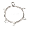 Tarnish Resistant 304 Stainless Steel Butterfly Charm Bracelet with 201 Stainless Steel Round Beads for Women BJEW-B057-25P-1