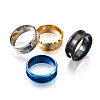 316L Titanium Steel Grooved Finger Ring Settings FIND-TA0001-13-5