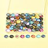 100Pcs Printed Glass Half Round Dome Cabochons GGLA-FS0001-13-7