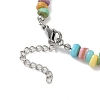 Natural Dyed Freshwater Shell Colorful Nuggets Beaded Anklets for Women AJEW-AN00717-5