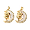 Brass Micro Pave Cubic Zirconia Pendants KK-U070-03A-G-1