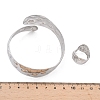 Snake Shape Hammered Iron Cuff Bangle & Ring SJEW-G085-01P-5