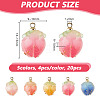 20Pcs 5 Colors Handmade Flower Charms KY-GO0001-01-2