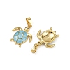 Brass Micro Pave Cubic Zirconia Pendants KK-C093-09G-02-2