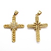 Brass Micro Pave Clear Cubic Zirconia Pendants ZIRC-J025-35G-2