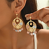 Flat Round Brass Chandelier Earrings OO4723-3-2