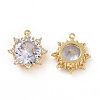 Brass Micro Pave Clear Cubic Zirconia Pendants X-ZIRC-F133-07G-1