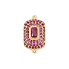 Brass Micro Pave Cubic Zirconia Connector Charms CU-CBAAB9C-01G-03-1