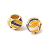 Sports Ball Brass Enamel European Beads KK-CBAF2EC-03G-05-2