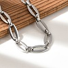 304 Stainless Steel Oval Link Chains Bracelets for Men & Women BJEW-D042-34P-2