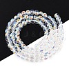 Electroplate Transparent Glass Beads Strands EGLA-Q132-4MM-A20-2