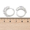 Brass Clear Cubic Zirconia Hoop Earrings EJEW-Q016-14P-2