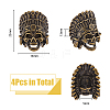 SUPERFINDINGS 4Pcs Tibetan Style Alloy European Beads TIBEB-FH0001-40AB-2