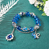 Glass & Alloy Rhinestone Beads Bracelets BJEW-TA00544-5