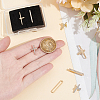 Unicraftale 5Pcs 5 Style Cross Shape Zinc Alloy with Rhinestone Watch Band Studs and Watch Band Charms FIND-UN0003-40-4