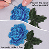 CRASPIRE 14Pcs 7 Colors Rose Flower Shape Computerized Embroidery Cloth Iron on/Sew on Patches PATC-CP0001-04-6