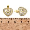 Heart Brass Micro Pave Cubic Zirconia Pendants KK-M325-16A-G-3