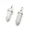 Natural Howlite Bullet Double Terminated Pointed Pendants G-F171-14-1